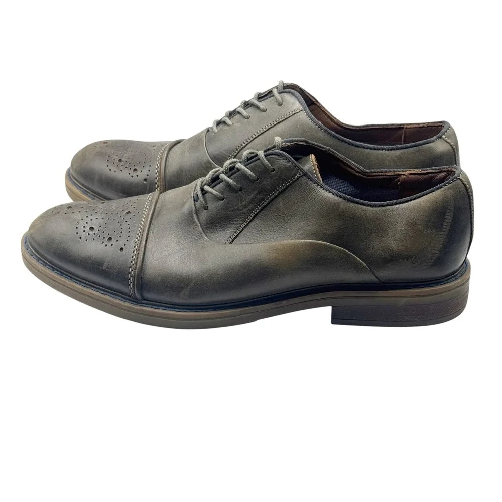 Stafford Leather Dress Shoe Mens 10M Leather Brownish Gray